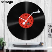 留声机黑胶唱片diy涂鸦复古挂钟 创意酒吧咖啡馆音乐装 饰钟表墙钟