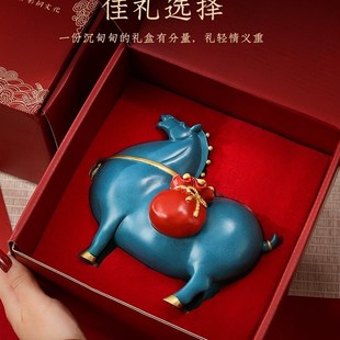 马上有钱纯铜唐马唐三彩摆件招财客厅装饰轻奢乔迁开业礼物酒柜