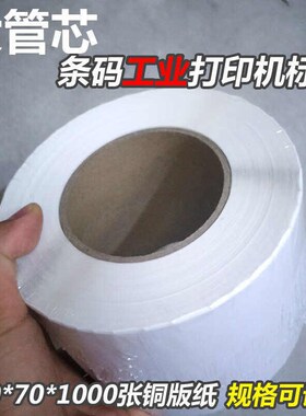110XI4ZT410ZM400打印机适用标签大管芯铜版纸条码不干胶100*70*1