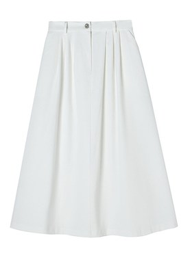 白色半身裙小个子高级感女夏高腰a字中长款伞裙半裙夏季休闲气质