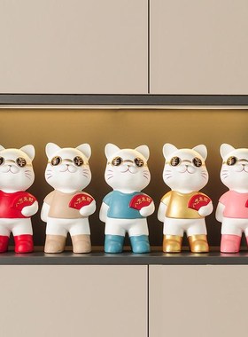 2025招财猫摆件客厅玄关酒柜装饰品店铺前台吧台开业乔迁新居礼品