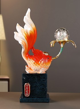 年年有余办公室锦鲤鱼桌面招财摆件玄关酒柜如鱼得水开业装饰礼品