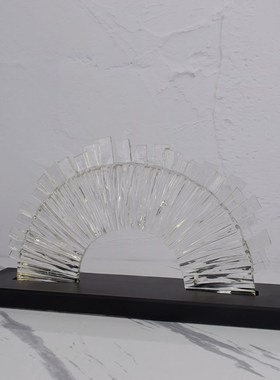 现代新中式办公室样板房玄关屏风摆件客厅电视柜橱窗隔断软装摆设