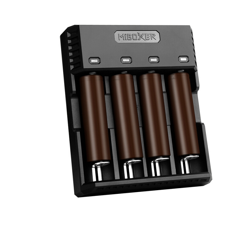 MiBOXER C4S 18650电池充电器智能4槽多功能22650充电器快速1.5A