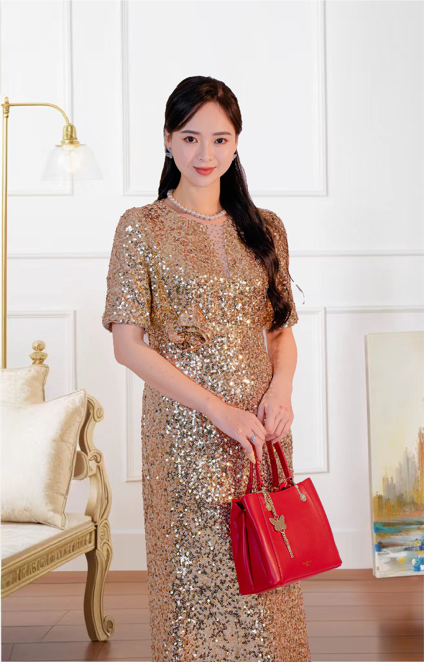 高端喜婆婆婚宴装晚礼服高贵年轻洋气妈妈参加婚礼连衣裙女