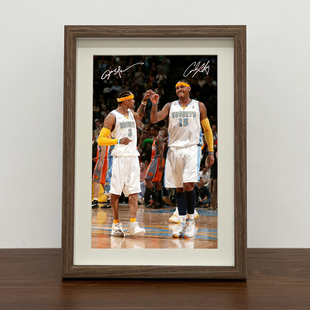掘金双枪艾弗森安东尼相框挂画摆台NBA篮球海报照片墙摆桌装饰画