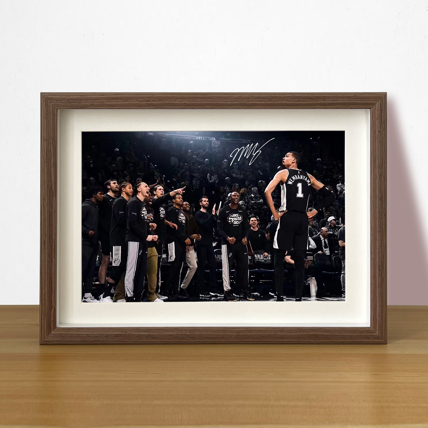 马刺文班亚马绝杀太阳相框挂画摆台NBA篮球星海报照片周边装饰画