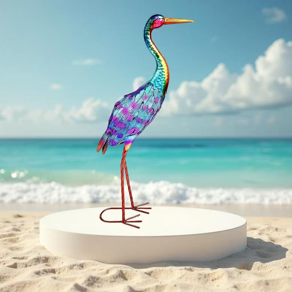 仿真铁艺火烈鸟摆件户外园林景观装饰工艺品雕塑婚庆美陈摄影道具