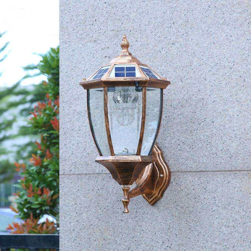 太阳能壁灯户外防水LED灯室外欧式庭院灯门灯露台太阳能板