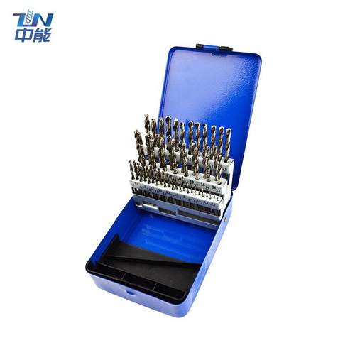 51件套铁盒装高速钢点数麻花钻组合1mm-6mm间隔0.1高速钢白钻