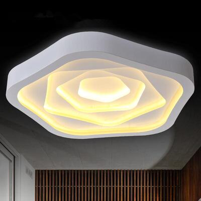 led铁艺现代灯艺术玫瑰花形灯饰客厅卧室温馨三色吸顶灯调光