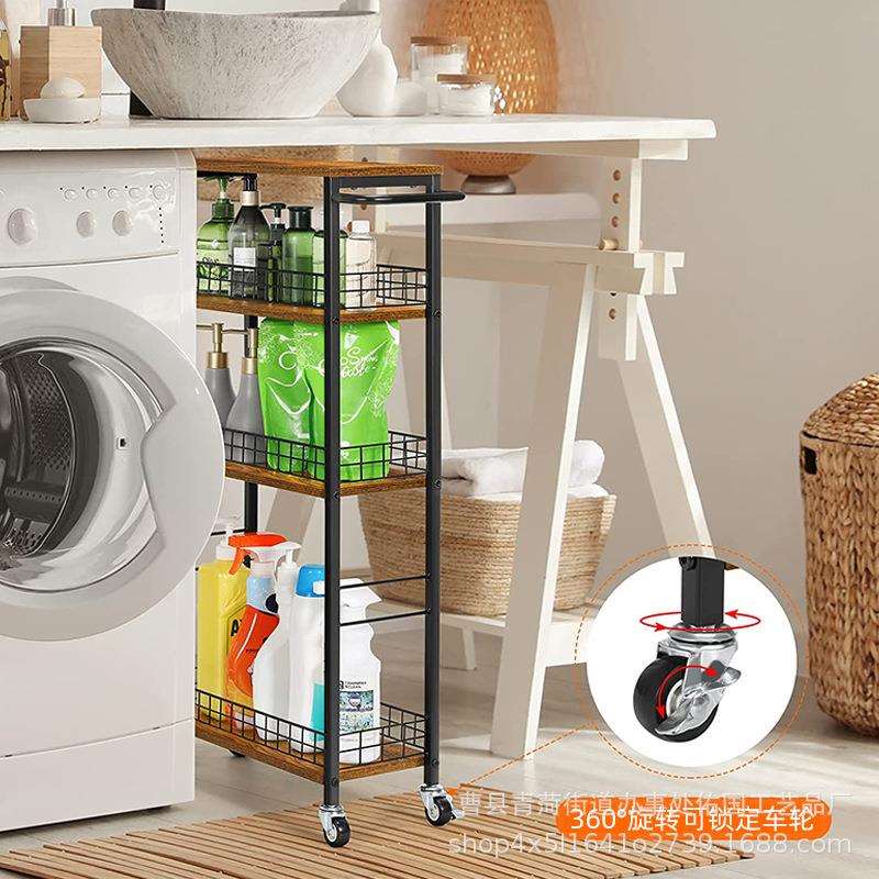 落地多层小推车置物架可移动卫生间浴室收纳架带轮厨房夹缝储物架
