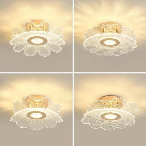 过道吸顶灯现代轻奢走廊灯创意花瓣个性入户玄关衣帽间阳台吸顶灯