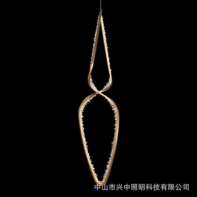 现代简约客厅吊灯创意个性餐厅卧室书房设计师别墅天然水晶灯