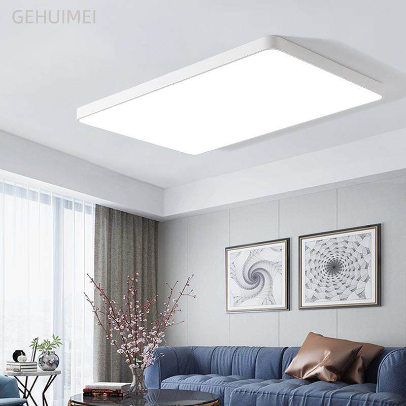 95cm长方形led客厅大灯网红极简白色5cm薄灯具透镜灯珠餐厅灯超亮