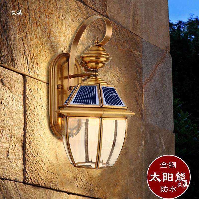 人体感应太阳能全欧式户外墙壁灯庭院露台花园大门口入户灯