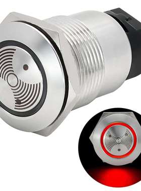 ZJWZJH 红色 LED 蜂鸣器 12V 19mm 报警指示灯不锈钢金属信号导向