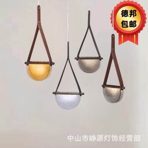 北欧后现代皮革手工玻璃餐厅床头售楼部样板房设计师餐桌吧台吊灯