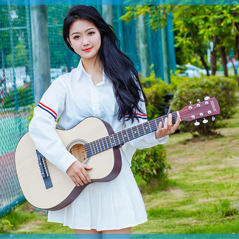 厂家直销民谣木吉他圆角38寸41寸新手入门练习乐器送全套
