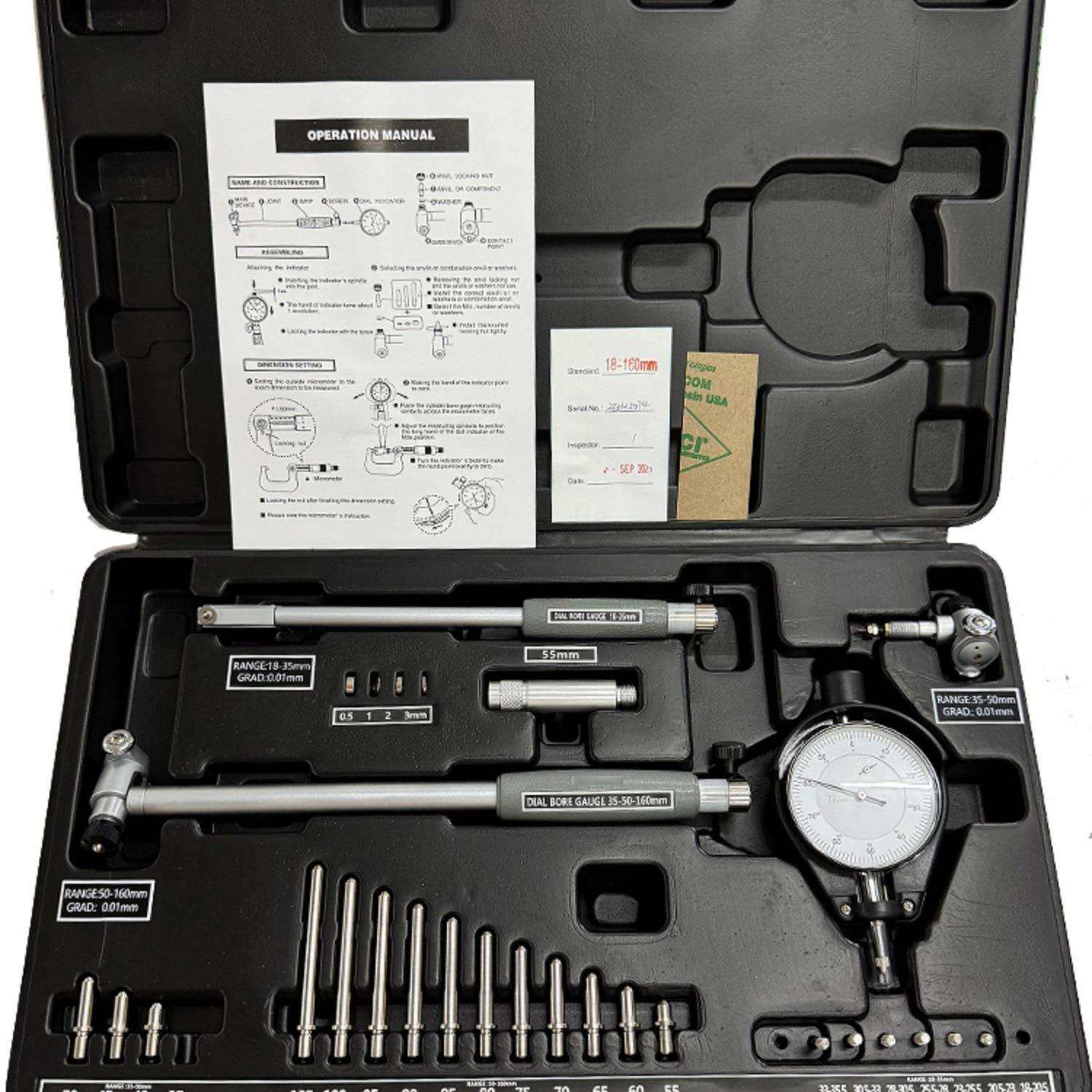 高精度内径百分表3支装18-160mm内径量表套装量缸表