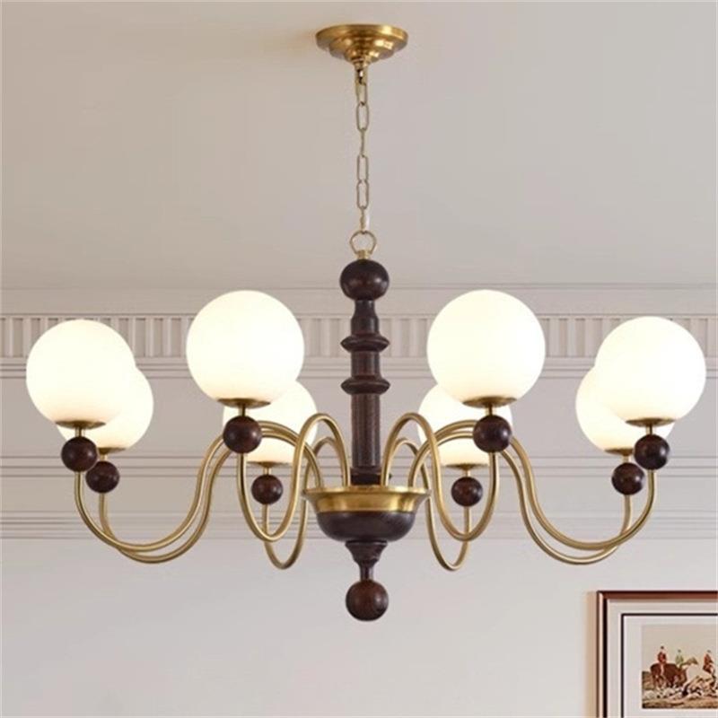 中古美式复古原木风餐厅卧室魔豆法式诧寂南洋风大厅主灯客厅吊灯