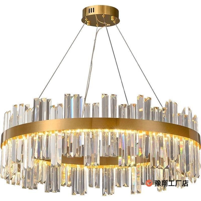 轻奢意式水晶吊灯客厅灯后现代简约奶油风2025款餐厅网红卧室灯具