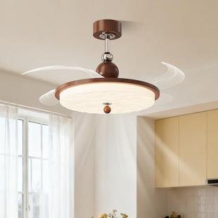 全光谱吊扇灯LED卧室现代吸顶家装 中古风灯具饰餐客厅隐形风扇灯