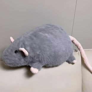 仿真大老鼠玩偶可爱花枝鼠大耗子毛绒公仔娃娃超软沙发抱枕靠垫