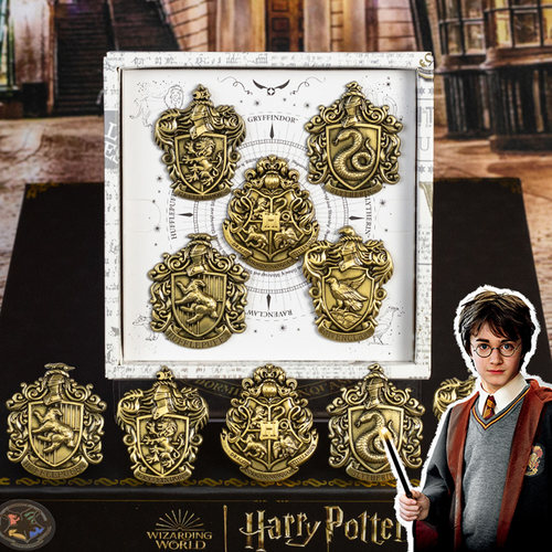 高浮雕四学院徽章哈利波特素色