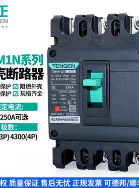 天正 TGM1N塑壳断路器3P 4P空气开关63A100A160A200A250A400A630A