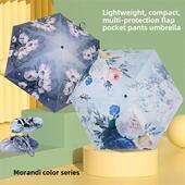 五折口袋伞迷你小五折小巧防紫外线遮阳伞晴雨两用伞女莫兰迪覆古