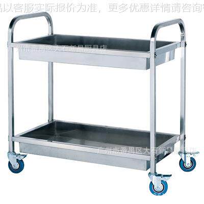 供应不锈钢酒店推车拆装式收碗车方管二层收糠车酒店服务车