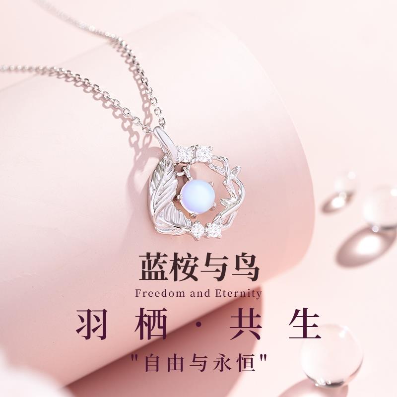 蓝桉与鸟999纯银项链女款轻奢小众款锁骨链生日纪念日礼物送女友