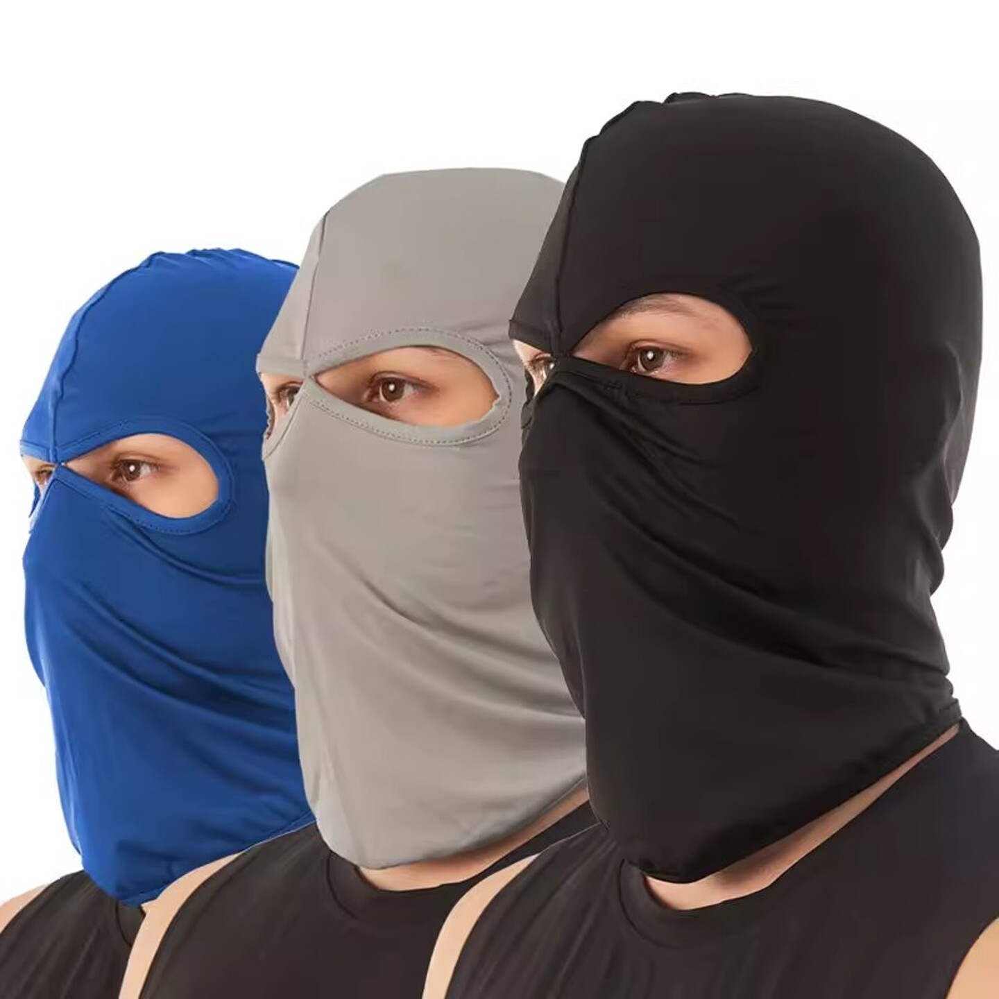 夏天祇露漏眼睛的帽子男士夏季防晒头套钓鱼帽女送外卖摩托车防风