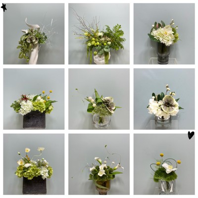 现代简约仿真花艺绿植玻璃插花器客厅餐桌售楼处洽谈桌面软装摆件