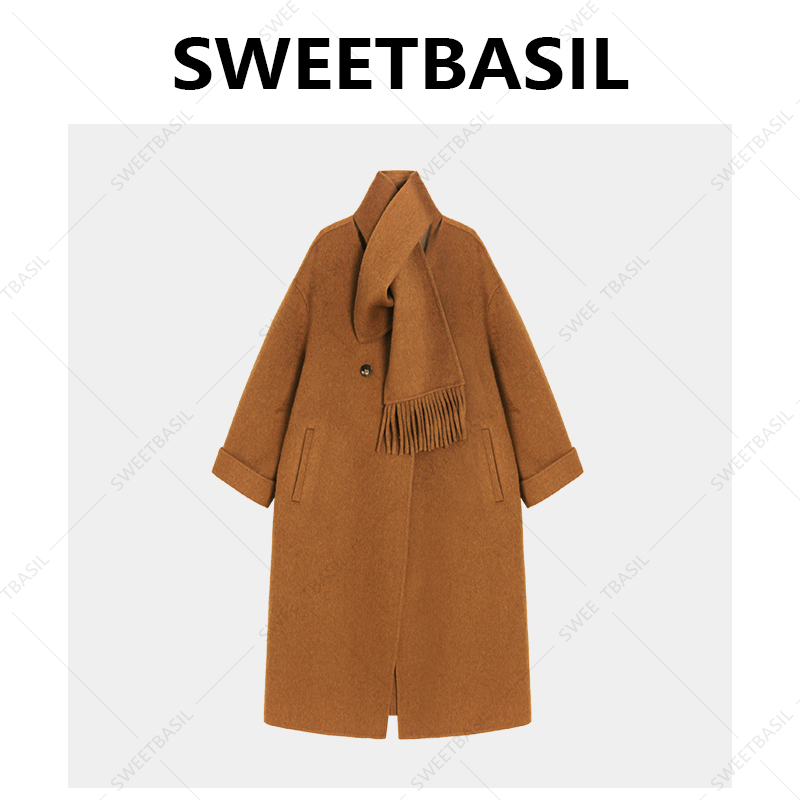 11-29H B【围巾大衣】新款高端气质双面大衣 D3AB44929A