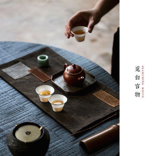 香云纱柞蚕丝复古老料茶席垫桌旗