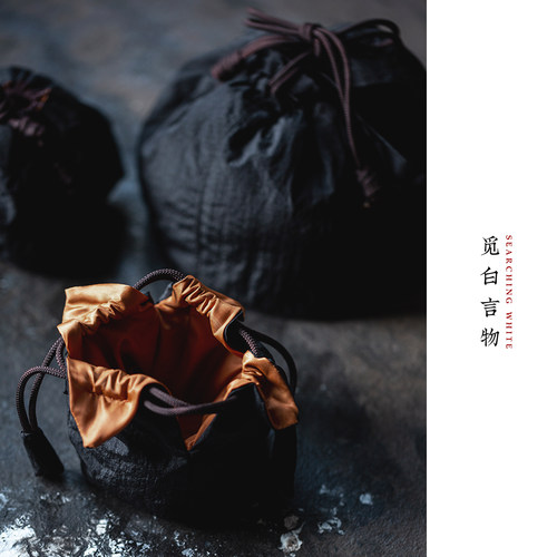 香云纱便携包旅行茶具收纳袋手工
