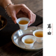 觅白玉令工夫茶杯超薄胎反口羊脂玉陶瓷小品茗杯茶具轻盈透明手作