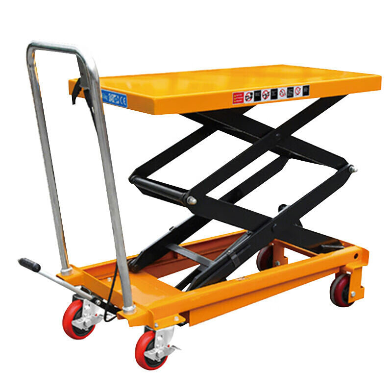 脚踏式升降平台车剪叉式液压叉车升降机起重工具升高车堆高车*