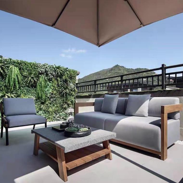 北欧外发庭院别假墅防水626防沙腐柚木沙发花园户阳台度民宿户外