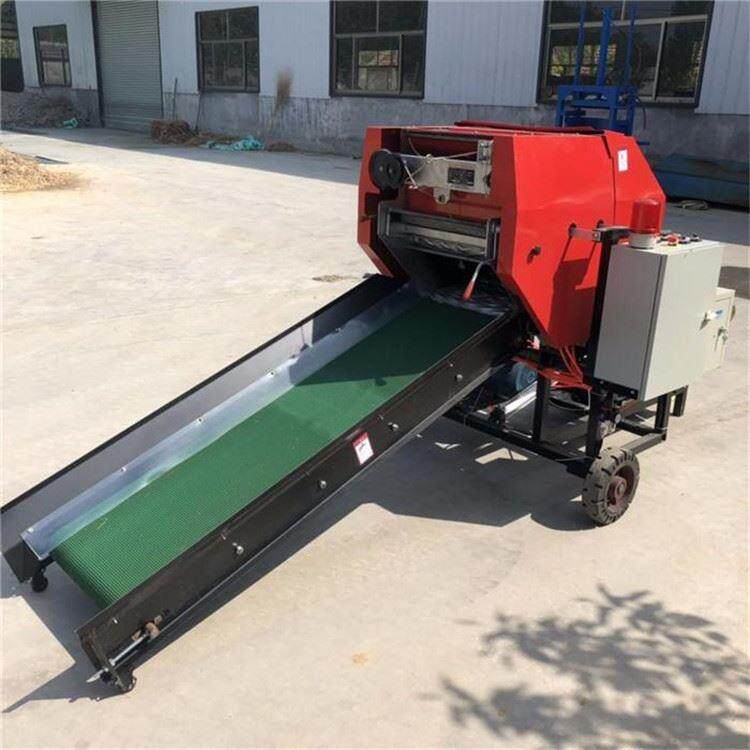 农场畜牧打捆包膜机牧草麦秆电动打包机鲜草储存养殖场压块机