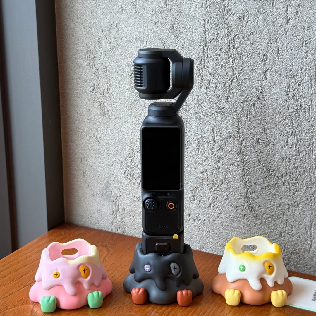 卡通怪兽大疆Pocket3桌面硅胶底座相机防滑固定支架自拍直播脚架