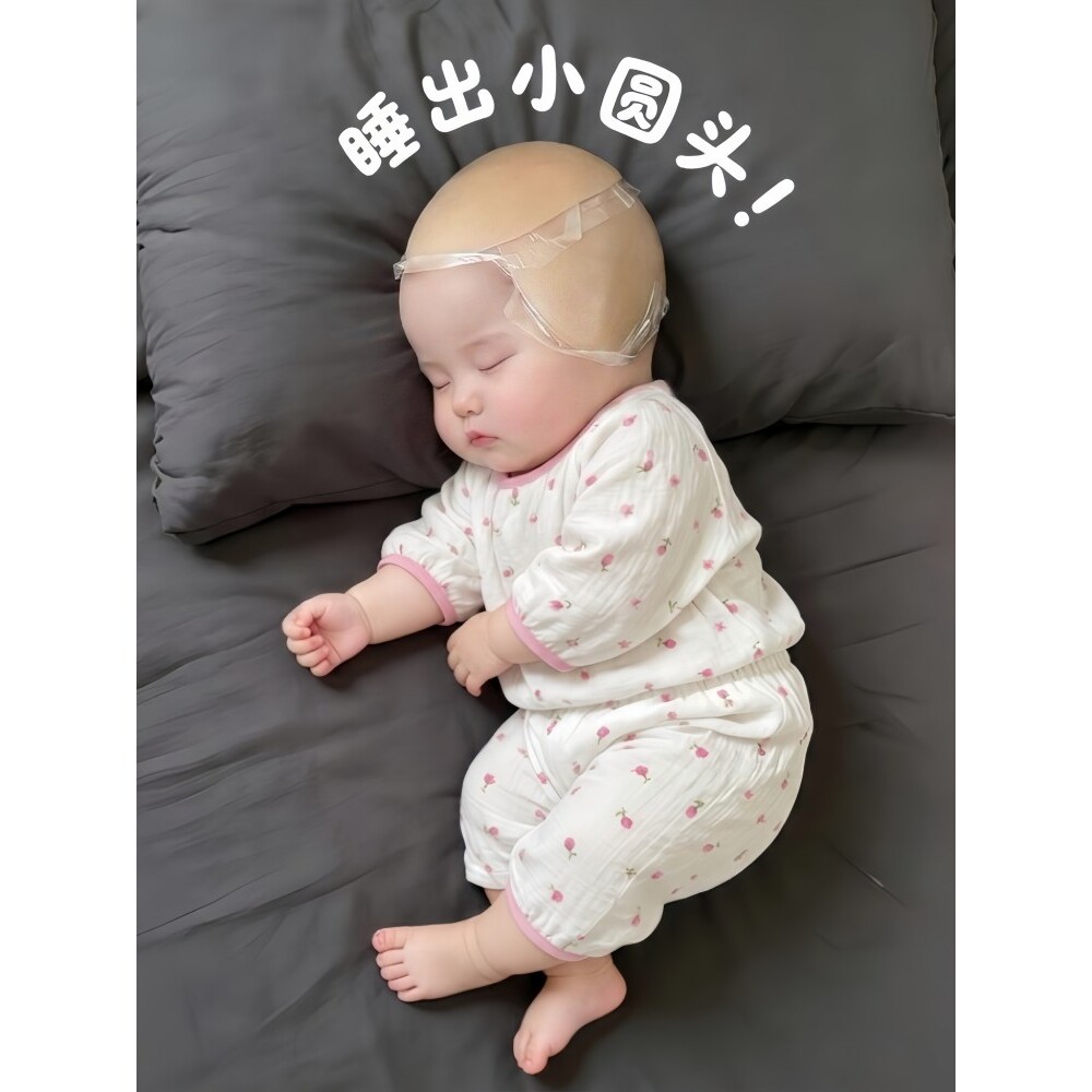 婴儿睡圆头神器宝宝头型矫正胸贴辅助新生儿睡觉防偏头扁头固定垫