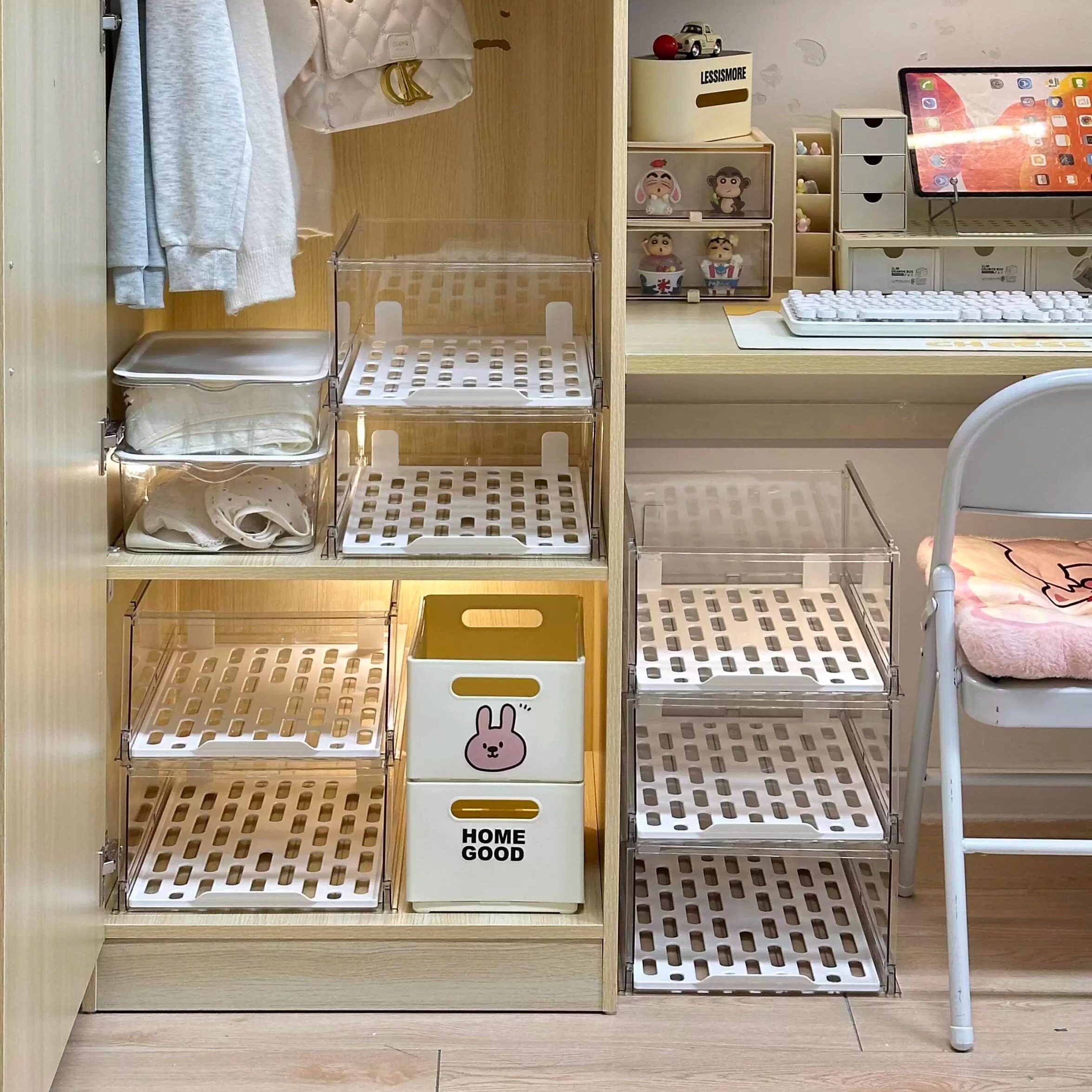 【宿舍好物】宿舍衣服收纳箱抽屉式床底衣柜折叠多功能储物箱防潮