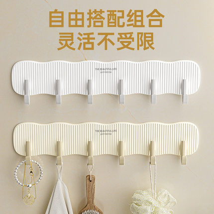 挂钩强力粘胶免打孔承重门后挂衣架浴室卫生间毛巾一排粘钩无痕贴
