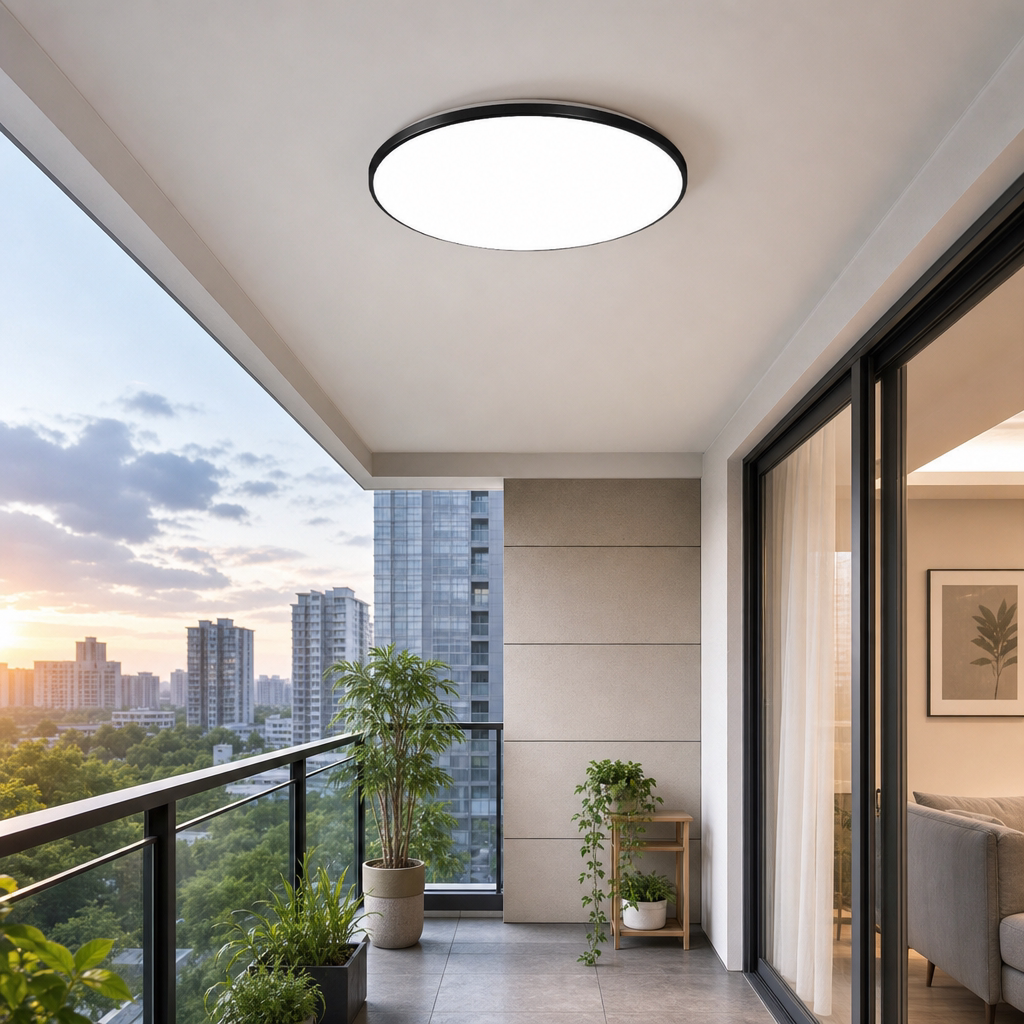 H自建房户外门厅阳台过道专用吸顶灯防潮防尘简约现代玄关三防灯图片
