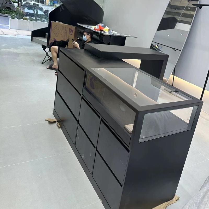 展网件示红服DK-73878装店中岛桌展示台储物柜烤漆装饰柜摆台陈列