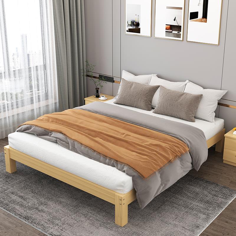 8V简易实木床榻体榻米床无床头原松木用木现代简约家出租房1经济