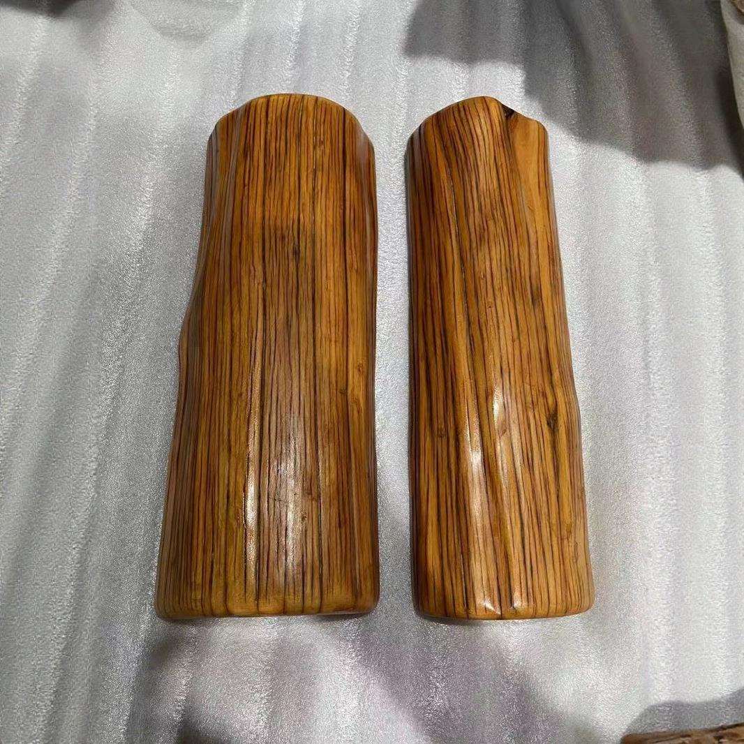 厂家太行崖柏木料雕刻虎皮纹原木睡枕实木保健枕头按摩枕零售